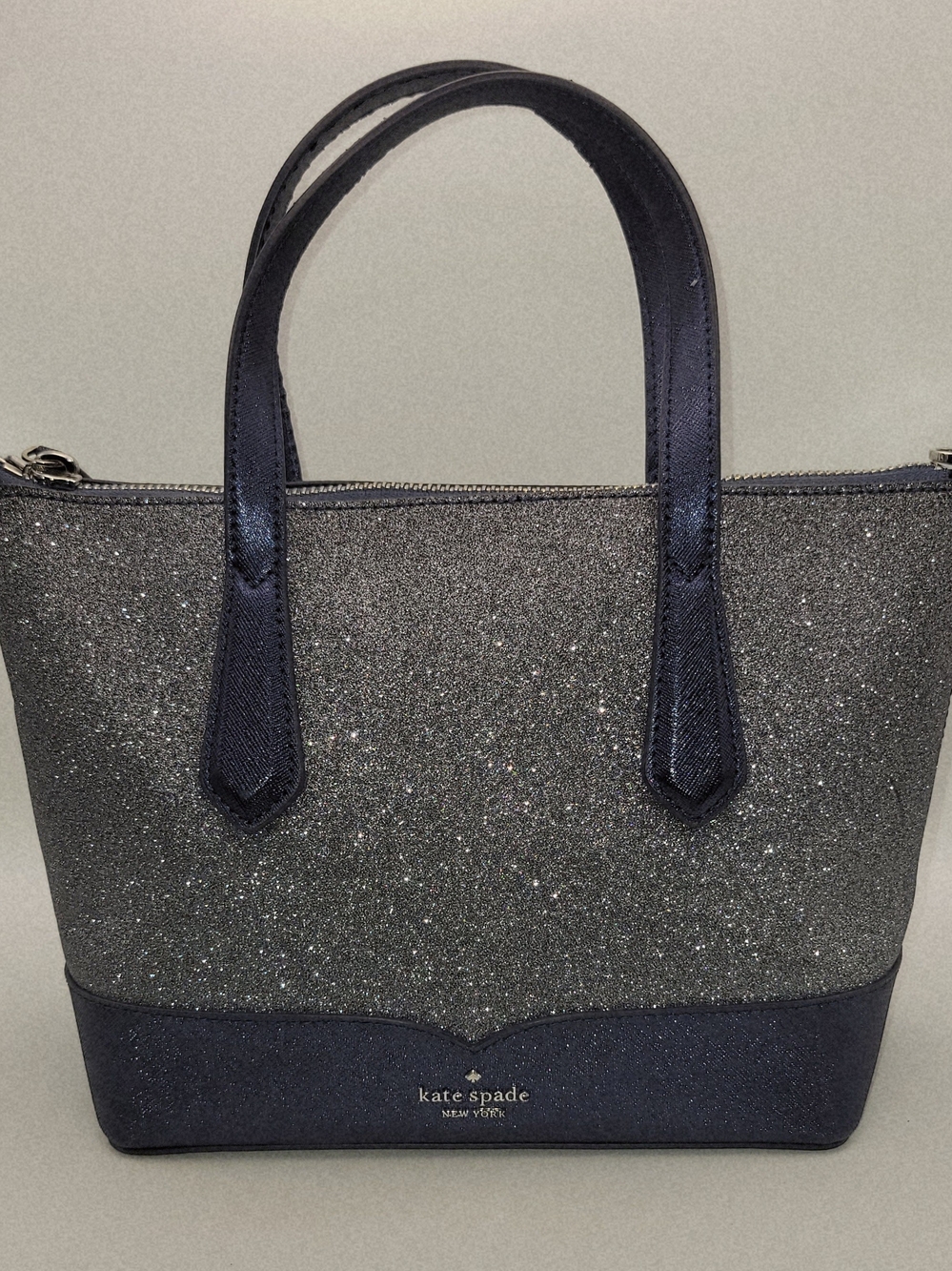 Kate Spade New York Glitter Tote Bag in Navy